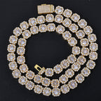 Stacking Ice Sugar Chain Zirconia Necklace and Bracelet Set in Gold or White Gold