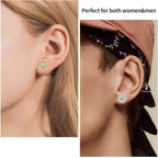 Iced Out CZ 18k Dazzling Stud Earrings, S925 Silver Post, 4 Style Options, Hip Hop Hypoallergenic 4A Cubic Zirconia Bling Studs for Men and Women