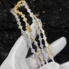 Tennis Chain Necklace with Zirconia Stones in Gold or White Gold – Hip Hop Style