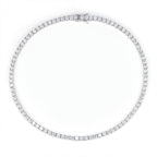 VVS1 Moissanite S925 & 14K Tennis Chain Iced Out Necklace and Bracelet, 6–26 Inch, 2–6.5mm Round Cut D-Grade Certified Moissanite, Sterling Silver White Gold Plated, Hypoallergenic Hip Hop Jewelry