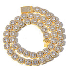 Geometric Square-Cut Zirconia Necklace on Ice Sugar Chain – Gold or White Gold | Cubic Zirconia