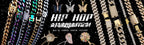 Geometric Hip Hop Necklace with Cubic Zirconia Stones in Gold or White Gold