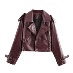 Women's Jacket Faux Leather Moto