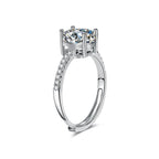 Multicolor Ice Flower Cut Oval CZ Adjustable Ring, Pave Band, 7*9mm 5A Cubic Zirconia, 6 Color Options, Dainty Luxe