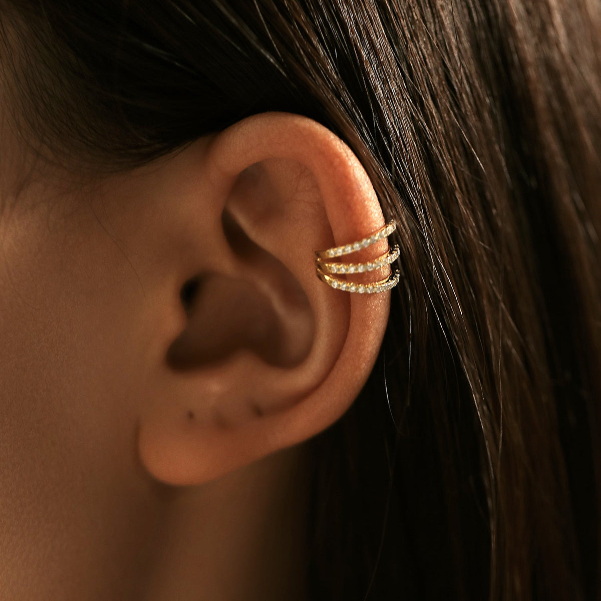 Geometric Line Ear Cuffs for Non-Pierced Ears – Sterling Silver & Gold-Finished U-Shaped Clip-On Earrings