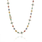 Geometric Zirconia Hip Hop Necklace in Gold or White Gold – Adjustable Clavicle Chain
