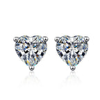 S925 Moissanite/CZ Heart Shape Stud Earrings, 1-2ct D-Grade VVS Certificate, Hypoallergenic Sterling Silver Gift