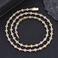 Tennis Chain Necklace with Zirconia Stones in Gold or White Gold – Hip Hop Style