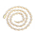 Tennis Chain Necklace with Zirconia Stones in Gold or White Gold – Hip Hop Style