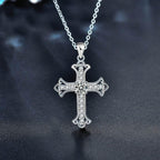 S925 Sterling Silver Moissanite Cross Necklace for Men and Women – Delicate Cross Pendant Elegant Collarbone Chain