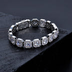 Stacking Ice Sugar Chain Zirconia Necklace and Bracelet Set in Gold or White Gold