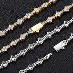 Tennis Chain Necklace with Zirconia Stones in Gold or White Gold – Hip Hop Style