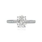 Multicolor Ice Flower Cut Oval CZ Adjustable Ring, Pave Band, 7*9mm 5A Cubic Zirconia, 6 Color Options, Dainty Luxe