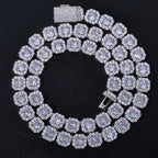 Stacking Ice Sugar Chain Zirconia Necklace and Bracelet Set in Gold or White Gold
