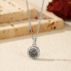 Geometric Rainbow D-Color VVS1 Moissanite Pendant Necklace in Sterling Silver