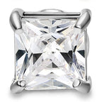 Stainless Steel Magnetic Princess Cut CZ Stud Earrings for Men Women, 6/8mm Square Cubic Zirconia Inlaid Magnetic Earrings Non-Piercing Clip On Studs