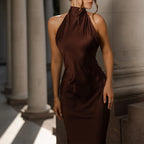 Satin Slip Dress with Low Back