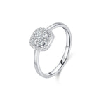 Geometric D-Color VVS1 Moissanite-Set Sterling Silver Engagement Ring for Women