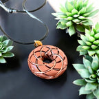 Torus Vortex Pendant-Copper Orgonite Rodin Coil Necklace- Tigers eye