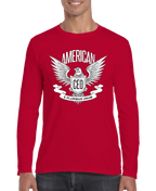 Red long sleeve shirt with a CEO eagle graphic.