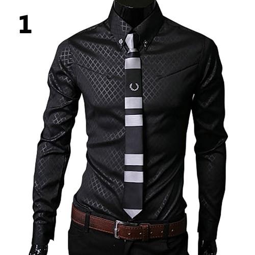 Replacement New Argyle luxury men's top Formal Social Business Style Slim Soft Comfort Long Sleeve Casual Dress Tops Gift For Men Clothing