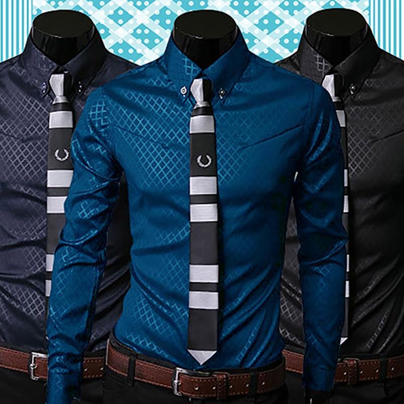 Replacement New Argyle luxury men's top Formal Social Business Style Slim Soft Comfort Long Sleeve Casual Dress Tops Gift For Men Clothing