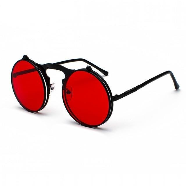 Round Flip-Up Retro Sunglasses Collection - 14 Colors