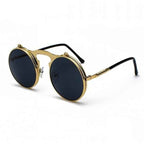 Round Flip-Up Retro Sunglasses Collection - 14 Colors