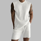 Summer Izzy Pleated Sleeveless Tank men beach shorts set