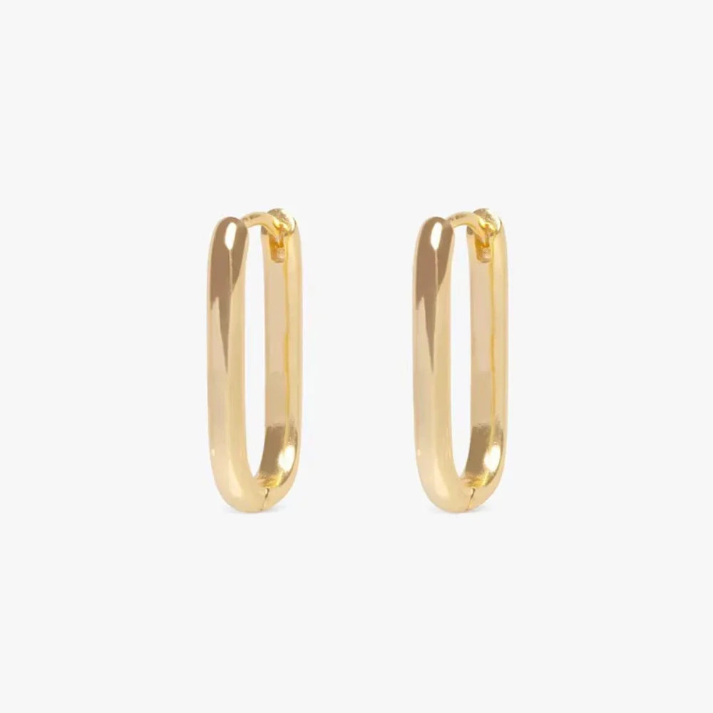 Minimalist Huggie Square Hoop Earrings