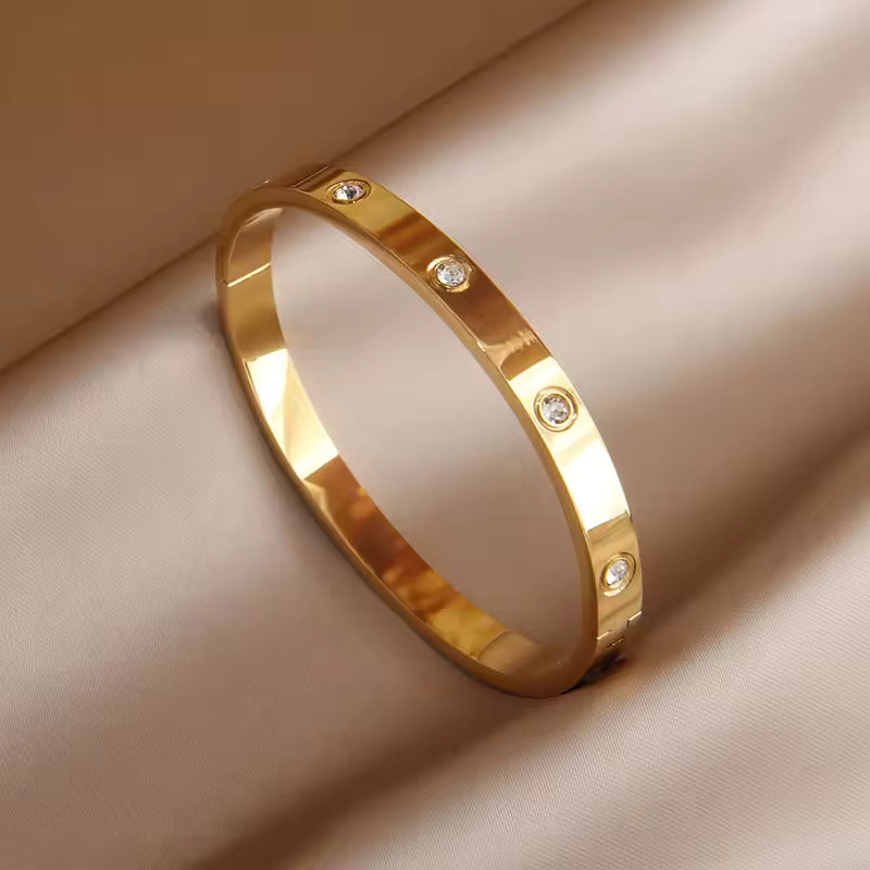 Crystal Love Bangle Bracelet-soristyle