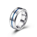 Tungsten Simple Men's Ring with Colored Ribbon Wear Resistant Ring