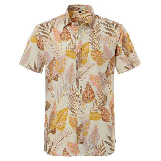 Vintage Palm Hawaiian Cotton Short Sleeve Shirt