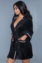 Size 3XL Black Plush  Robe