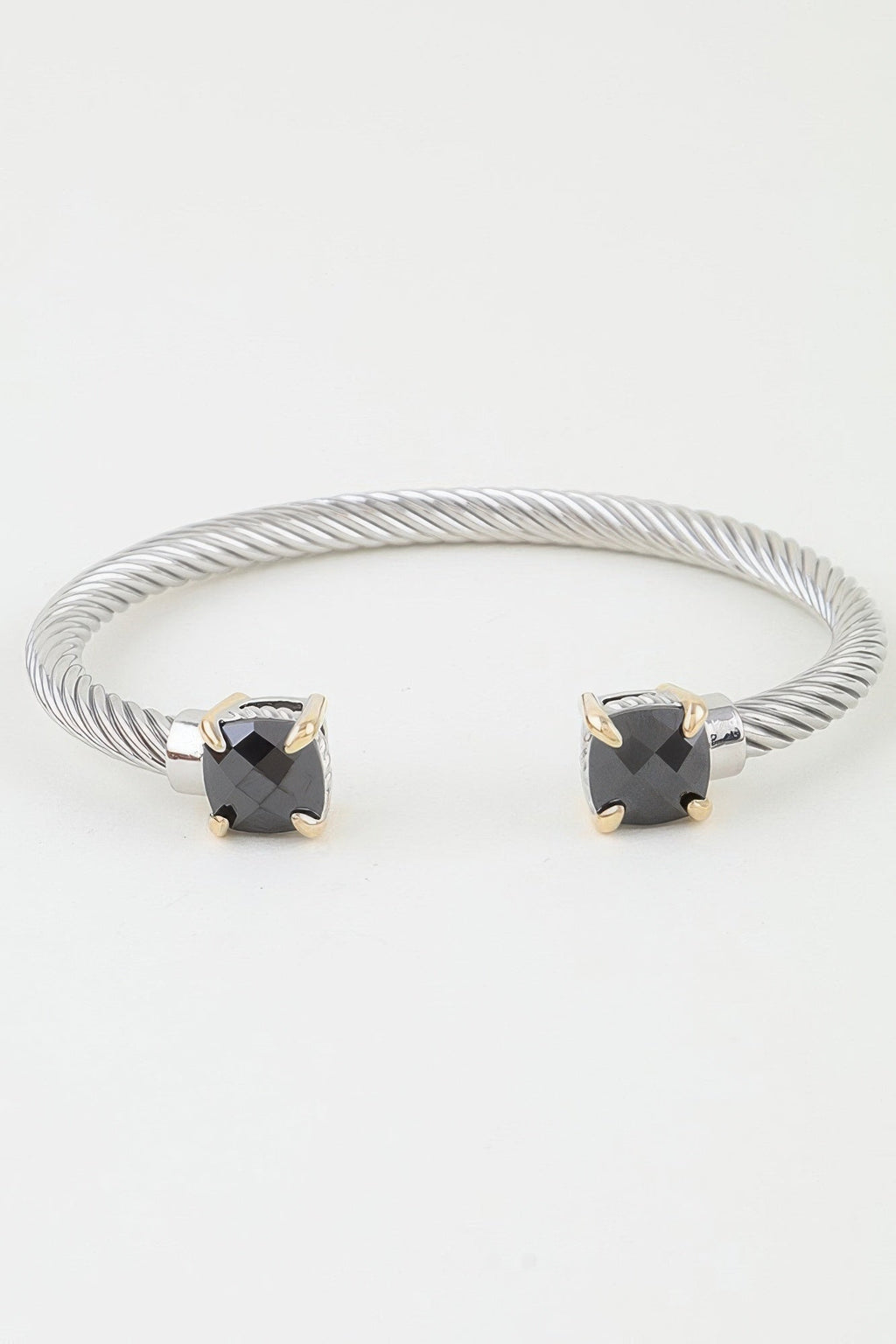 Open Cubic Twisted Cuff Bracelet