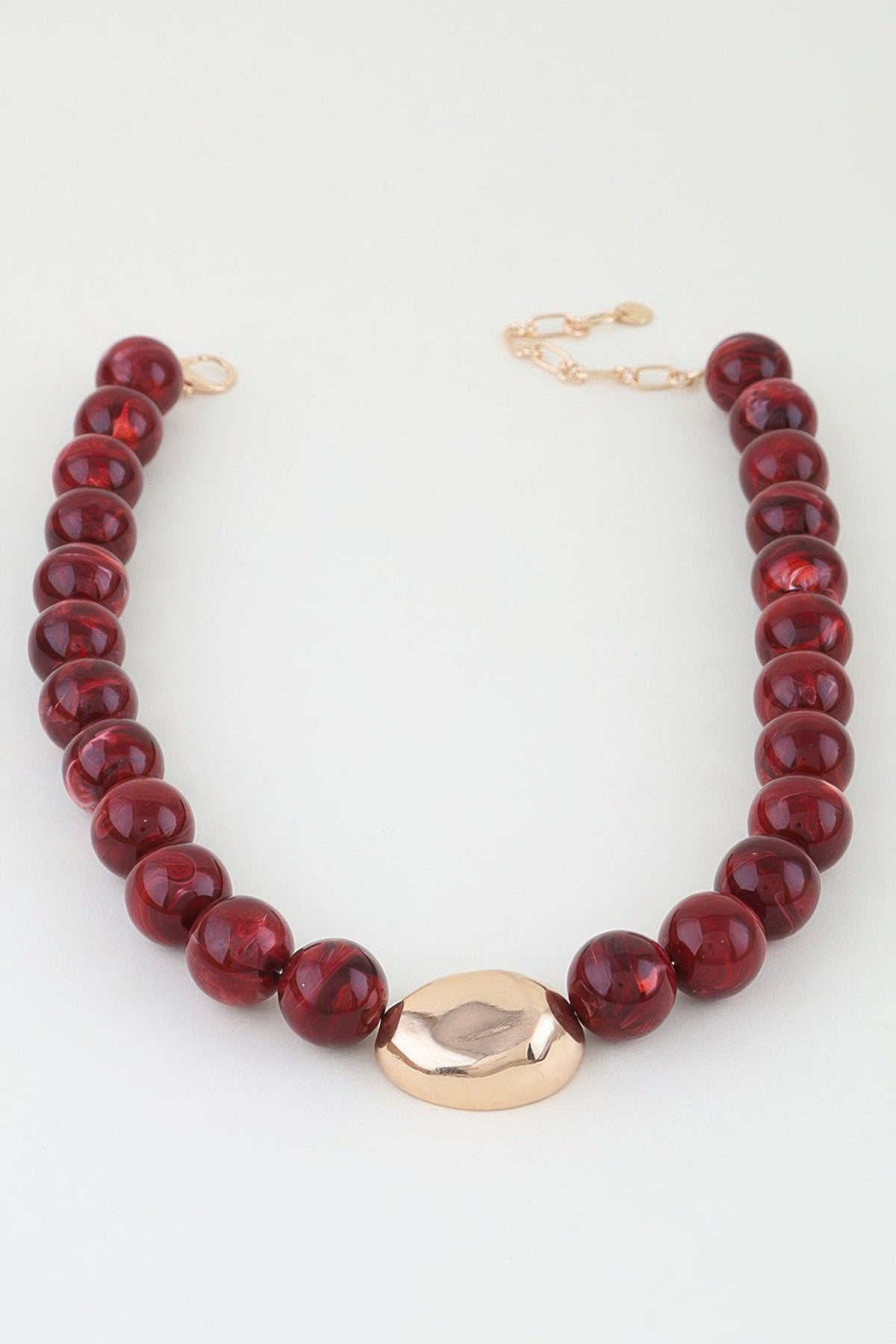 Polished Marble Beaded Pendant Necklace
