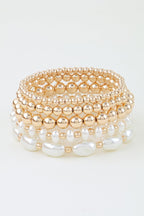 Multi Polished Stone Beaded Bracelet