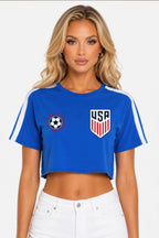 Short Sleeve Cotton Usa Print Shirt