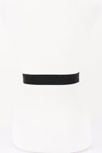 Vegan Leather Metal Buckle Elastic Belt