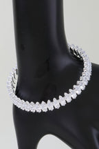 Cubic Zirconia Crystal Cuff Bracelet