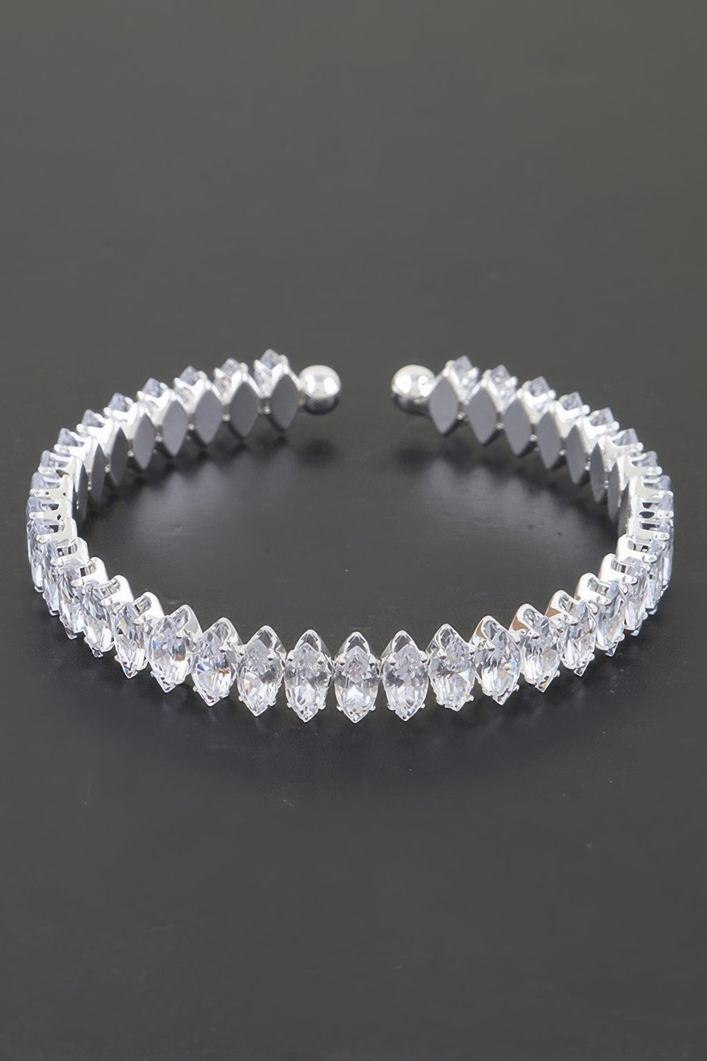 Cubic Zirconia Crystal Cuff Bracelet