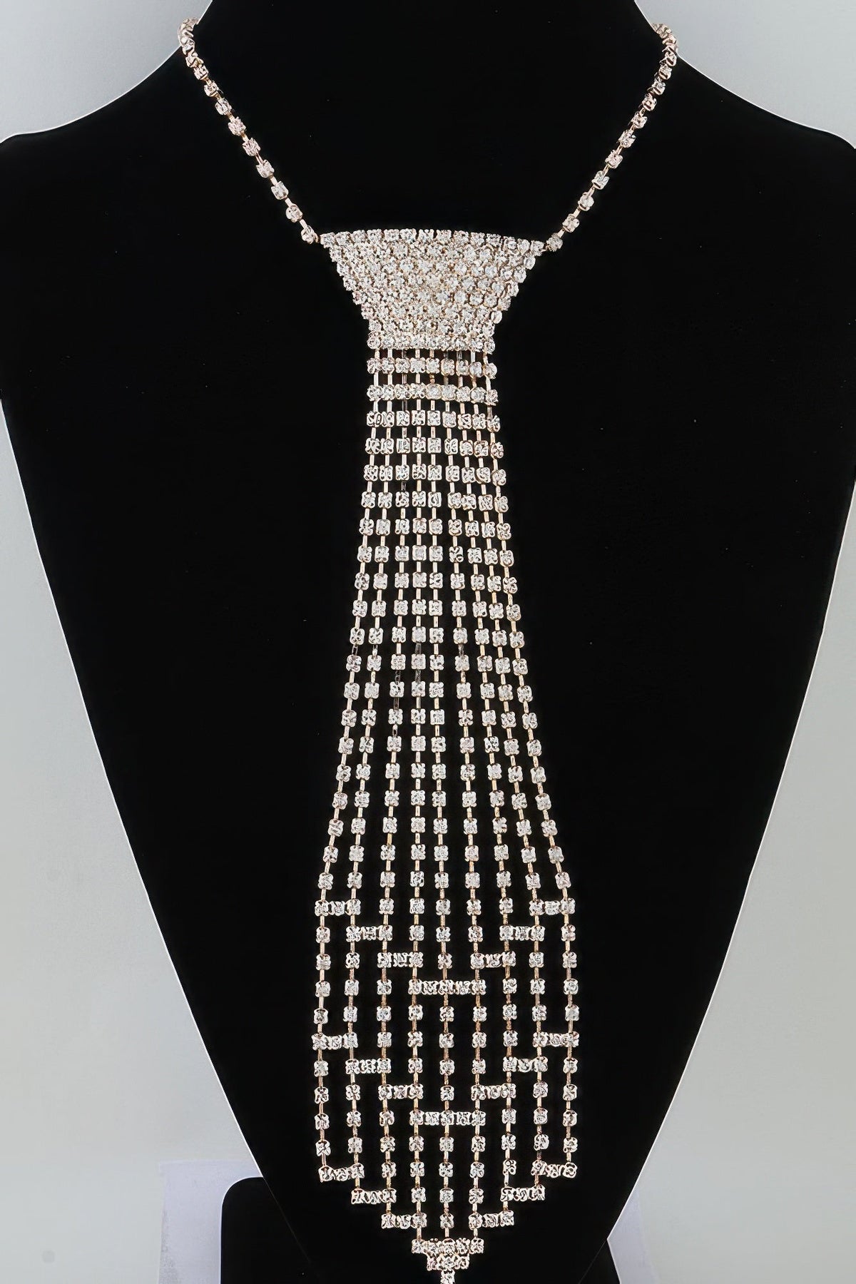 Bejeweled Tie Drop Necklace