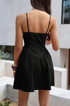 Sleeveless Lace Trim Corset Mini Dress