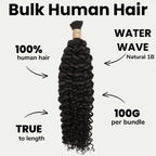 Water Wave Bulk 100% Human Braiding Hair