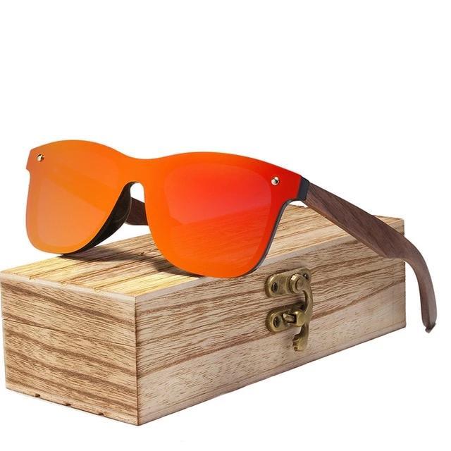 Wooden Walnut Polarized Mirror Lens Sunglasses Collection - 5 Colors