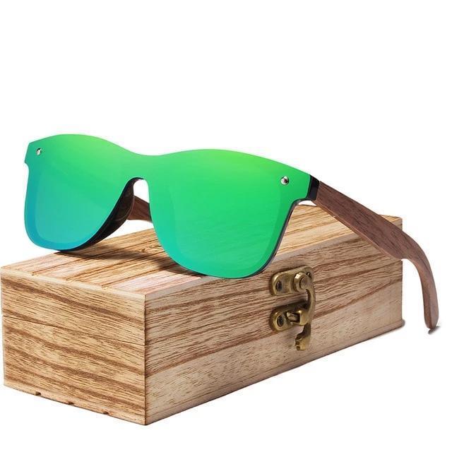 Wooden Walnut Polarized Mirror Lens Sunglasses Collection - 5 Colors
