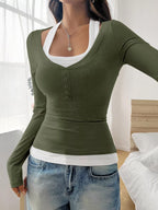 Scoop Neck Womens Long Sleeve T Shirt
