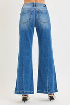 RISEN Jeans - Full Size Mid Rise Wide Leg Jeans with Flared Look