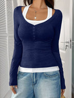 Scoop Neck Womens Long Sleeve T Shirt