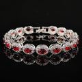 Colorful CZ Halo Tennis Bracelet, Multicolor Gemstone Bridal Jewelry, Unique Pattern Gift for Her, Cubic Zirconia Bridesmaid Bracelet